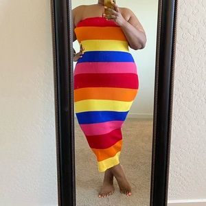 Plus sweater tube dress